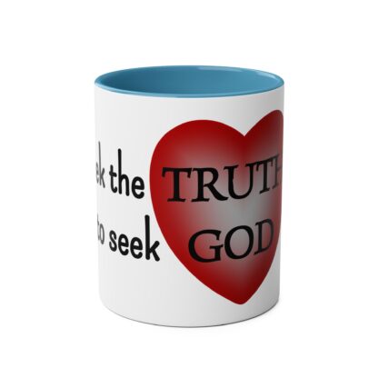 Mug with motivational God quote: To Seek the Truth is to Seek God | Two-Tone Coffee Mug | 11oz | Inspiring quote - Image 9