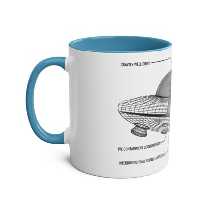 Ancient Aliens UFO Mug | 3D Drawing of Flying Saucer with annotations | Anti Gravity craft | Two-Tone Coffee Mug, 11oz  | Truth Seeker - Image 9