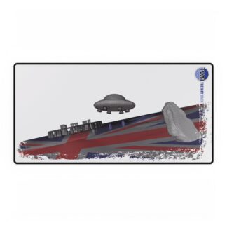 Ancient Aliens UFO over Stonehenge UK | Union Jack Flag | Anti Gravity Flying Saucer | Desk Mat