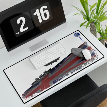 Ancient Aliens UFO over Stonehenge UK | Union Jack Flag | Anti Gravity Flying Saucer | Desk Mat - Image 3