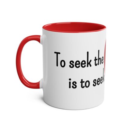 Mug with motivational God quote: To Seek the Truth is to Seek God | Two-Tone Coffee Mug | 11oz | Inspiring quote - Image 2