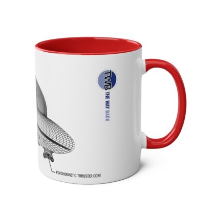 Ancient Aliens UFO Mug | 3D Drawing of Flying Saucer with annotations | Anti Gravity craft | Two-Tone Coffee Mug, 11oz  | Truth Seeker - Image 4