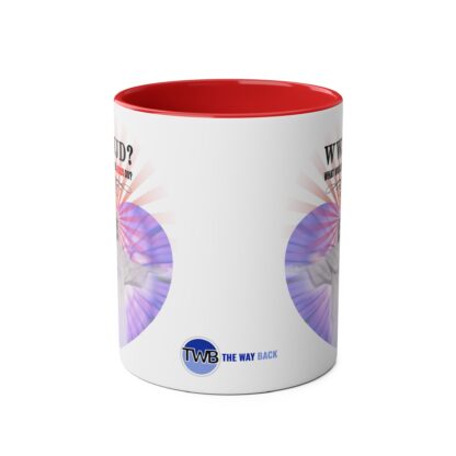 WWJD? Rio design - "What Would Jesus Do?" - Two-Tone Coffee Mugs, 11oz Picture of Jesus Christ - Image 11