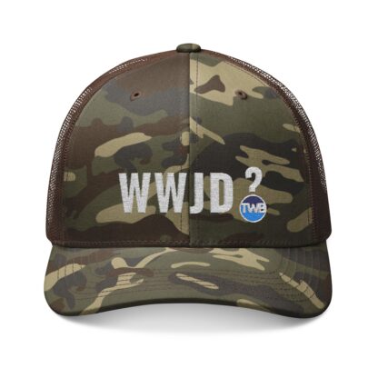 WWJD TWB Camouflage Trucker Hat / Baseball Cap - What Would Jesus Do Hat - Image 3