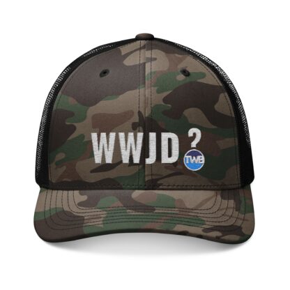 WWJD TWB Camouflage Trucker Hat / Baseball Cap - What Would Jesus Do Hat - Image 5