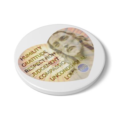 Cork-backed Ceramic Coaster Square or Round: With Jesus in a Heart and The Six Virtues - Image 8