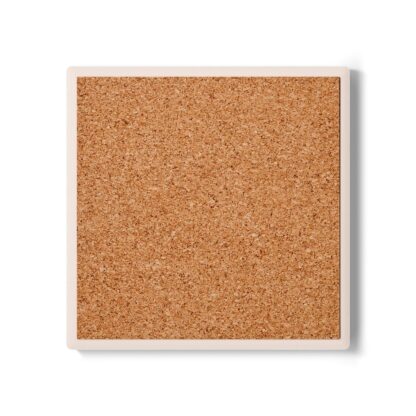 Cork-backed Ceramic Coaster Square or Round: With Jesus in a Heart and The Six Virtues - Image 3