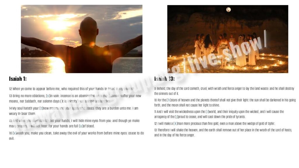 Isaiah's warning against new moon worship & the sun